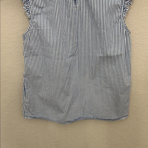 J. Crew Navy and White Ruffle Tank Top - Picture 6 of 7